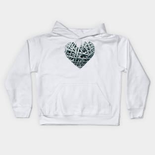 Heart dark grey Kids Hoodie